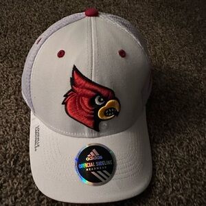 Adidas White Cap with Red Cardinal Emblem